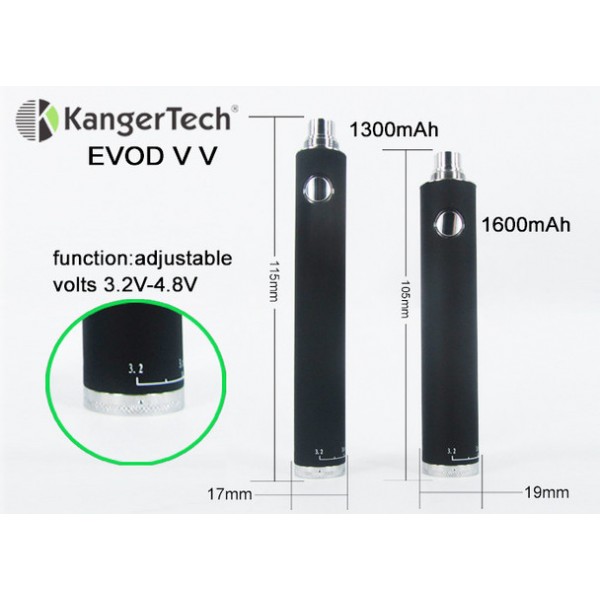 Kanger eVod Twist VV 1300mAh eGo Battery